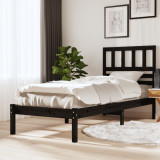 Gossi cadru de pat, 100x200 cm, negru, lemn masiv de pin