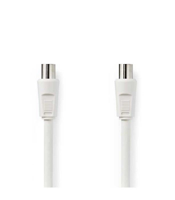 Cablu coaxial antena IEC tata - IEC mama 1.5m dublu ecranat alb