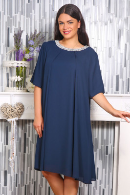 Rochie din Voal Eris Bleumarin - 50Marimea foto