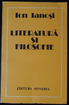 Ion Ianosi, Literatura si filosofie, noua impecabila foto