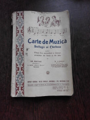 CARTE DE MUZICA,SOLFEGII SI CANTECE,CLASA A II A SECUNDARA,1937 foto