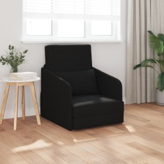 vidaXL Sofa Pat 2-in-1 Negru 65x80x83 cm Material foto