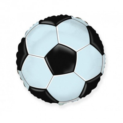 Balon folie model de minge fotbal alb negru 48 cm foto