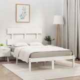 vidaXL Cadru de pat mic dublu, alb, 120x190 cm, lemn masiv 3104644