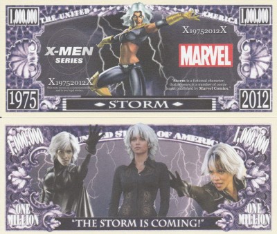 ! F. RARR : SUA = FANTASY NOTE = STORM - 2012 - UNC/ SERIA X-MEN , MARVEL COMICS foto
