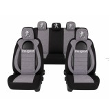 Set Huse Scaune Universale Racing, Gri cu Negru Personalizate cu Peugeot