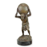 Atlas-statueta din bronz cu un soclu din marmura YY-125