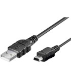 Cablu mini USB B tata - USB 2.0 tata 1m negru, Oem
