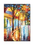 Cumpara ieftin Tablou pictat manual, Peisaj citadin, o seara magica, 70x50cm ulei pe panza, Spectaculos