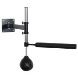 HOMCOM Sac de Viteză de Perete pentru Box și MMA cu &Icirc;nălțime Reglabilă cu Bară, Pera de Box din Oțel și PU, 79x72x20 cm, Negru