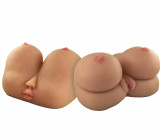 Masturbator cu Sani si 3 Orificii Penetrare, Soft Material, Natural, 3 kg, Guilty Toys