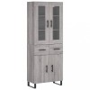 Dulap inalt, gri sonoma, 69,5x34x180 cm, lemn compozit