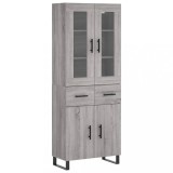Cumpara ieftin Dulap inalt, gri sonoma, 69,5x34x180 cm, lemn compozit
