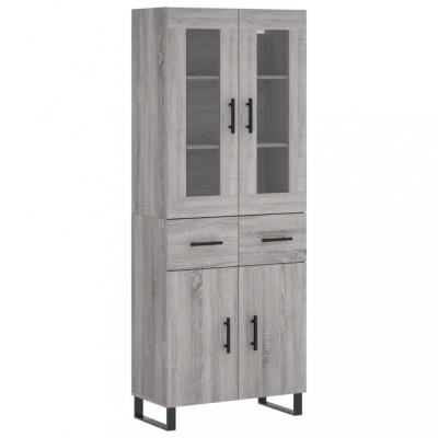 Dulap inalt, gri sonoma, 69,5x34x180 cm, lemn compozit foto