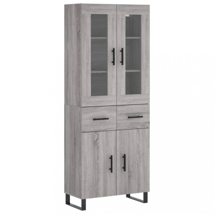 Dulap inalt, gri sonoma, 69,5x34x180 cm, lemn compozit