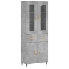 Dulap inalt, gri beton, 69,5x34x180, lemn compozit