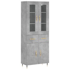Dulap inalt, gri beton, 69,5x34x180, lemn compozit