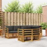 Cumpara ieftin Set de canapele de exterior 7 buc. 7-Locuri Natural si Antracit