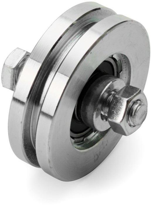 Roata cu rulmenti pentru porti glisante montate pe sol, forma T, diametrul 68 mm, otel galvanizat