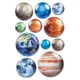 Autocolante 3D, Set 11 Bucăți, Sistemul Solar, Multicolor