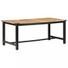 Masă bucătărie vidaXL, 180x90x76 cm, lemn masiv mango nefinisat, maro, stil industrial