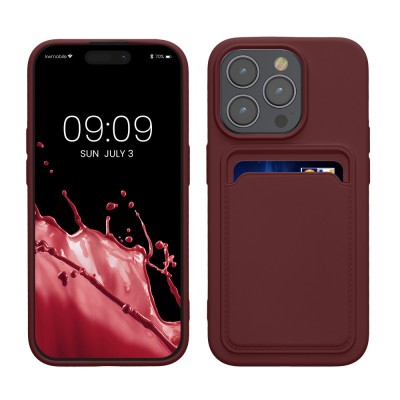 Husa Kwmobile pentru Apple iPhone 15 Pro, Rosu inchis, Silicon, KWM000020EO006C foto