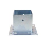 Suport grinda tip pahar 200x200 pentru fixare stalpi lemn in beton, metalizat