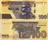 Zimbabwe 100 Dollars 2020 UNC Bancnota Ne流通 Africa