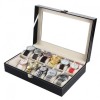 PROMO Caseta Ceasuri de Mana cu 12 Spatii Neagra, Watchbox