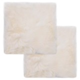 Cumpara ieftin Pernute de scaun, 2 buc, alb, 40x40 cm, piele naturala de oaie