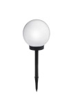 Lampă solară globulară LED albă/neagră pentru grădină, diametru 15 cm, &icirc;nălțime 40 cm, lumină albă rece