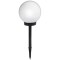 Lampă solară globulară LED albă/neagră pentru grădină, diametru 15 cm, &icirc;nălțime 40 cm, lumină albă rece