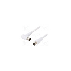 Cablu adaptor coaxiala 9,5mm mufa, coaxiale 9,5mm soclu in unghi, 2.5m, 75Ω, Goobay - 67360