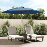 VidaXL Umbrelă de soare de grădină st&acirc;lp din lemn, albastru, 299x240cm