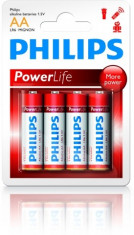 Baterii Alkaline Power Life Tip R6/Aa Blister 4 Buc - PHI-549909 foto