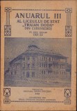 C647 Anuarul III al liceului de stat Traian Doda din Caransebeș pe anul școlar 1921/22 publicat de directorul Sabin Evuțian, 1923, Caransebeș