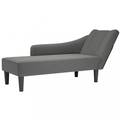 vidaXL Sezlong cu cotieră dreaptă din țesătură gri &amp;icirc;nchis 4009801 foto