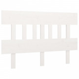 Tăblie de pat, alb, 138,5x3x81 cm, lemn masiv de pin