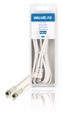 Cablu antena F tata - F tata 2m alb VALUELINE foto