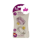 Cumpara ieftin Set 2 suzete Nip Cherry Girl cu tetina rotunda din latex natural, 0-6 luni, nip 38882