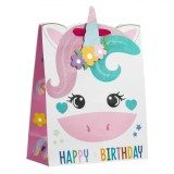 Sacosa Cadou, Unicorn, Corn 3D, Multicolor, 26x14x33 cm, Oem