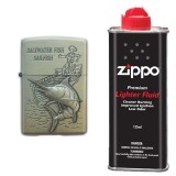 Bricheta Tip Zippo, 3D Relief, Metalica, Peste si Lichid Zippo 125 ml P3