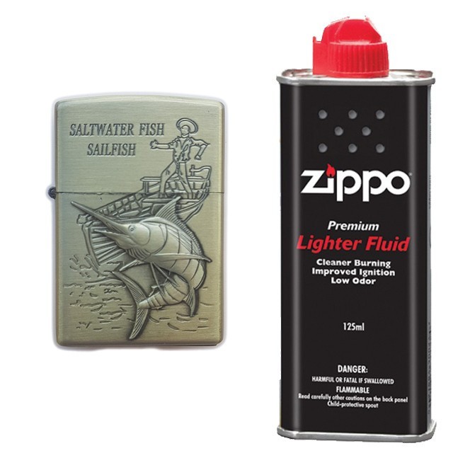 Bricheta Tip Zippo, 3D Relief, Metalica, Peste si Lichid Zippo 125 ml P3
