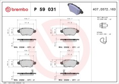 BREMBO P 59 031 PRIME LINE set placute frana,frana disc