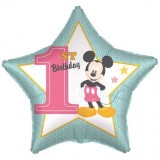 Balon folie stea Mickey 1st Birthday 43 cm