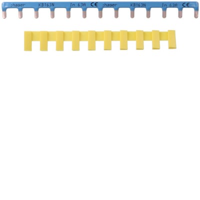 Bareta de alimentare 1P busbar pin 13M 63A Hager albastru KB163N foto
