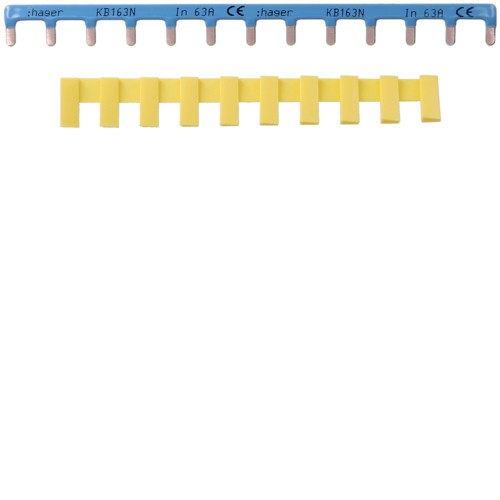 Bareta de alimentare 1P busbar pin 13M 63A Hager albastru KB163N