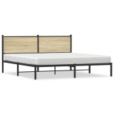 Cumpara ieftin Cadru de pat metalic fara saltea, stejar sonoma, 160x200 cm