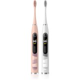 Oclean X10 Set periuta de dinti electrica sonica pachet duo Pink &amp; Silver