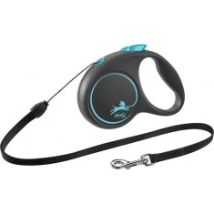Lesa Flexi Black Design, Retractabila, cu Snur, marimea S, 5 m/12 kg, Albastru